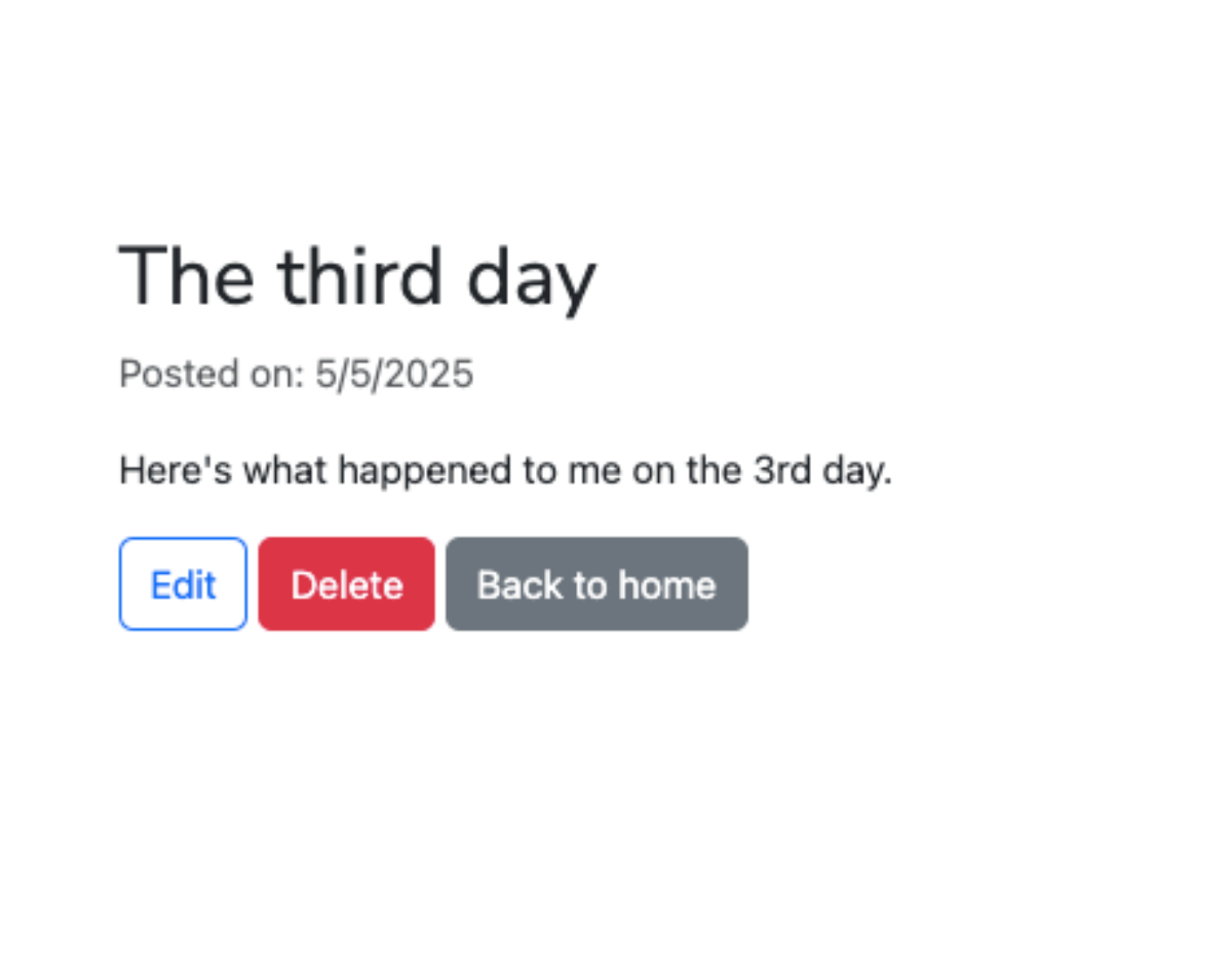 personal blog individual post view